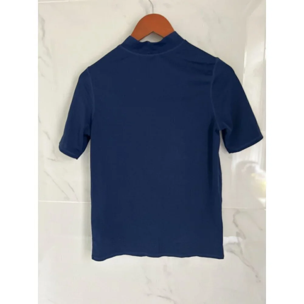 Lands End Swim Set Rah Guard Blue Shark in Navy Blue Size XLarge